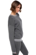 Cachemire et Coton pull femme col rond stormie black gris chine l